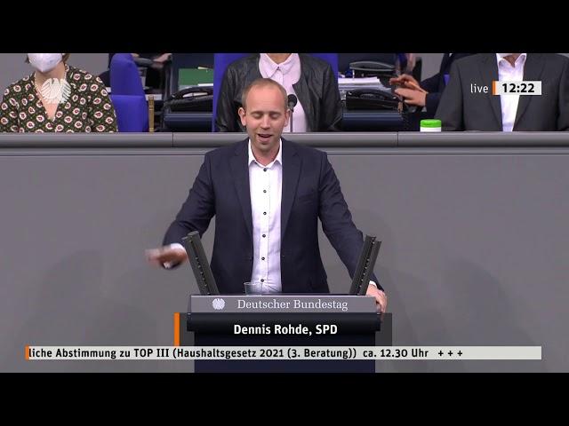 Rede von Dennis Rohde am 11.12.2020 in der Schlussrunde zum Bundeshaushalt 2021