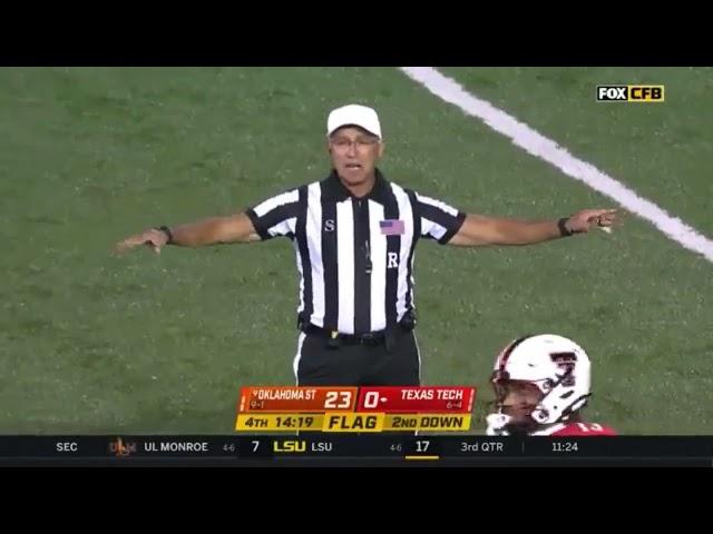 Texas Tech fans get a penalty for throwing objects on field