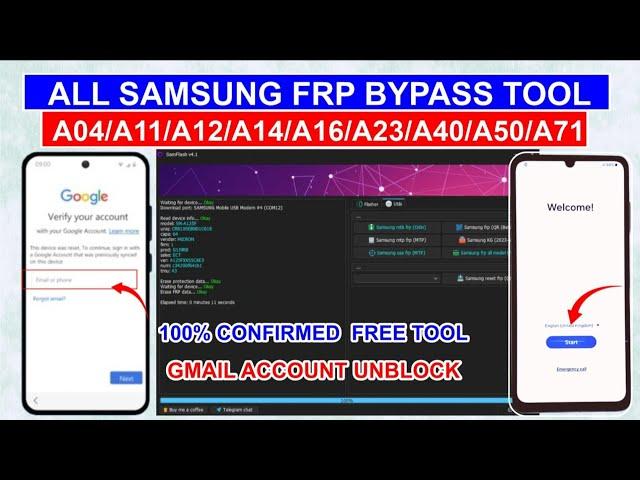 All Samsung A04/A11/A12/A14/A16/A23/A40/A50/A71 |Android 10-14 FRP ByPass | Google Account Removed