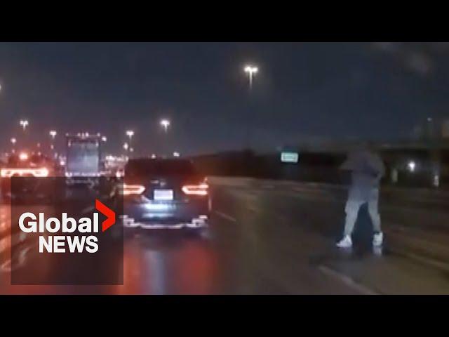 Witnesses describe man shooting at cars on Hwy 401 near Toronto