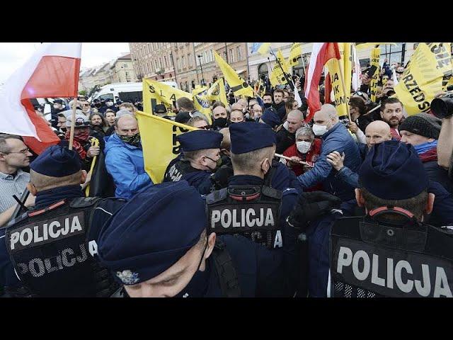 Violenta represión policial en Varsovia