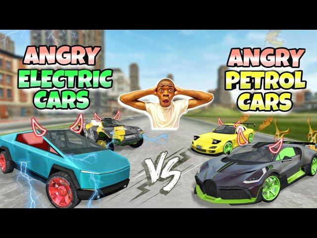 Angry Electric cars VS Angry petrol cars||Extreme car driving simulator||