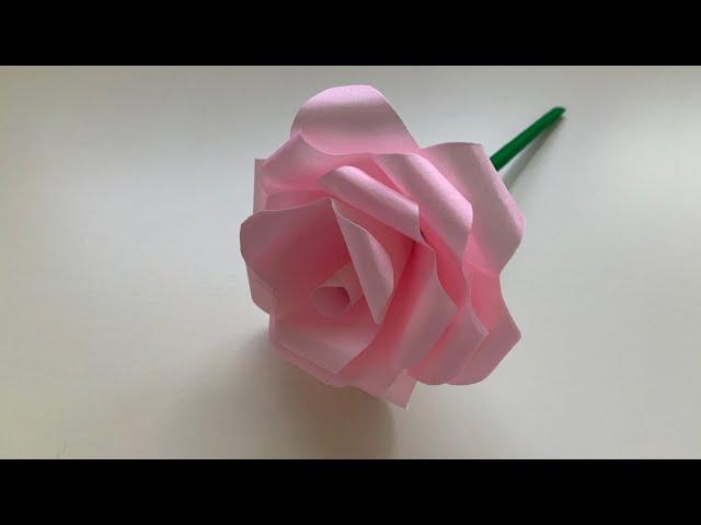 Origami Rose Flower 怎麼折紙玫瑰花 How to make a paper rose flower