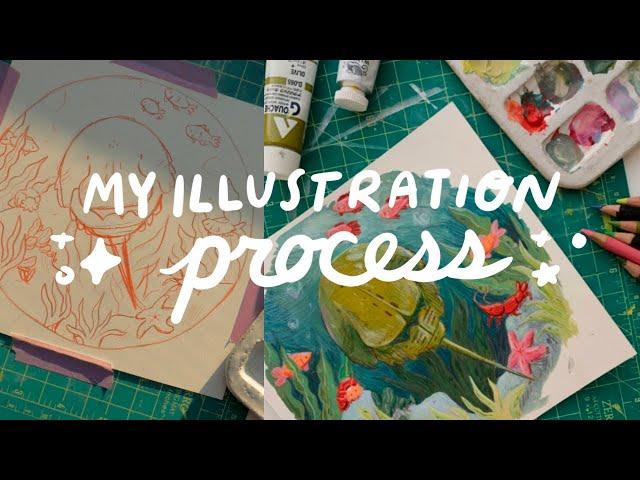 work on a commission with me!  artist vlog // illustration process