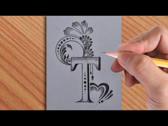 Making a beautiful and simple letter tattoo drawing with pencil || simple drawing video