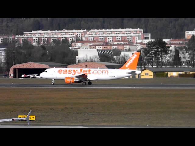 easyJet Airbus A320 [G-EZUW] landing Innsbruck