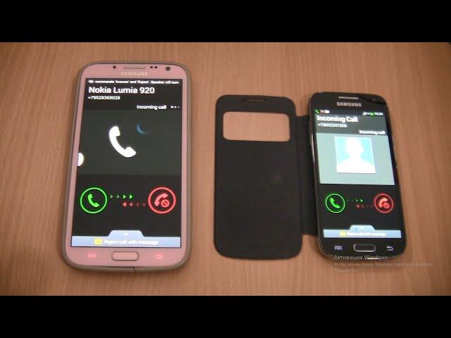 Double Over the Horizon Incoming call at the Same Time Samsung Galaxy Note 2 Pink+S4 mini cover