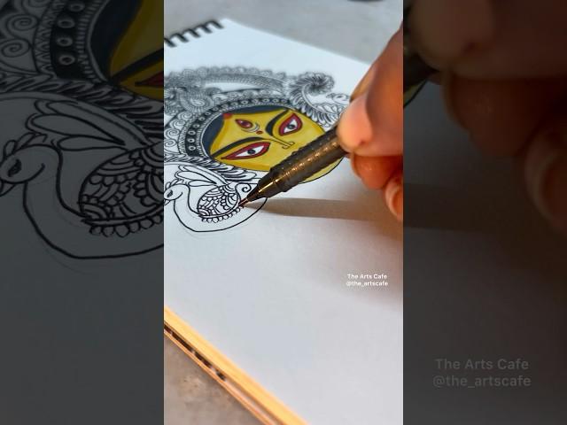 Maa Durga Mandala Art🩷 Navratri Special Drawing #shorts