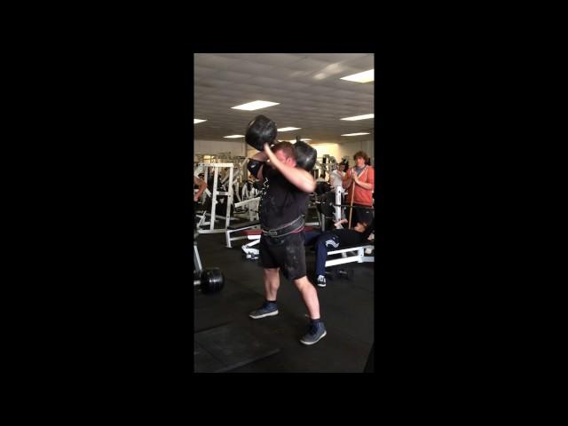 EDDIE HALL Pressing a 105kg Circus Dumbbell at Strength Asylum