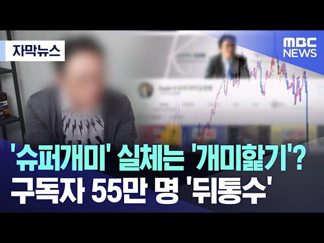 [자막뉴스] '슈퍼개미' 실체는 '개미핥기'? 구독자 55만 명 '뒤통수' (MBC뉴스)