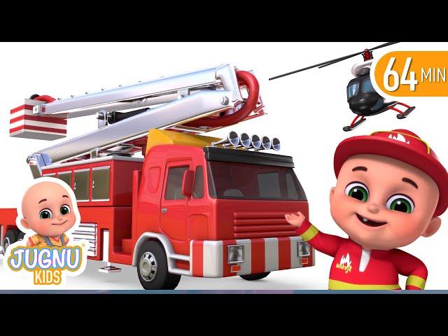 Fire Brigade Truck | Tractor Cartoon, Fire Truck | Surprise Eggs Toys from Jugnu Kids