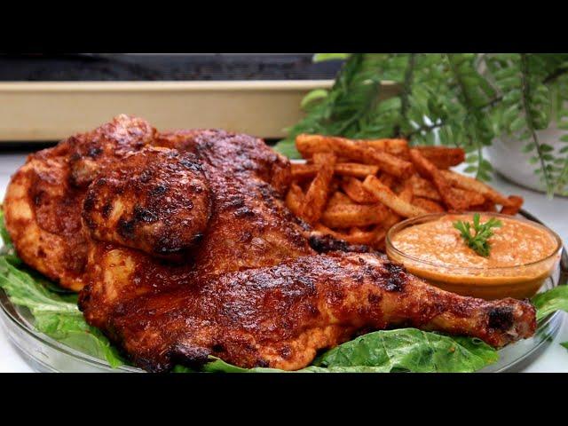 Roasted chicken with peri peri marinade in the easiest and most successful way 