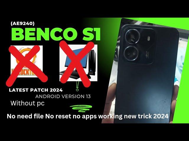 Benco S1 (Ae2940) Frp Bypass 2024 | Latest Security Android Version 13 Without Pc Bypass