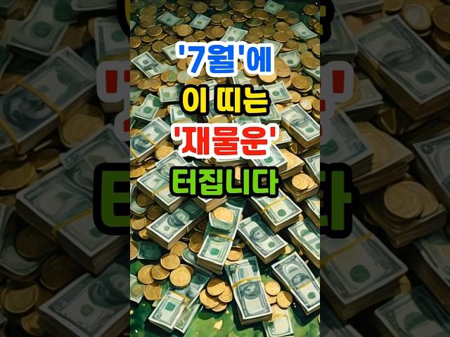 7월에 이 띠는 재물운 터집니다 #운세 #띠별운세 #돈복 #금전운 #재물운 #로또