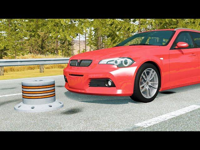 Mobil vs Bollard - BeamNG Drive