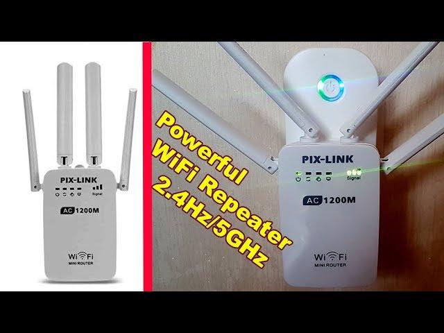 The Best WiFi Repeater Router PIX-LINK 1200Mbps Dual Band  2.4/5GHz Signal Amplification Test