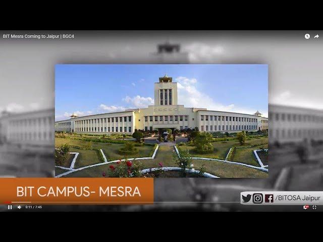 BIT Mesra Coming to Jaipur | BGC4