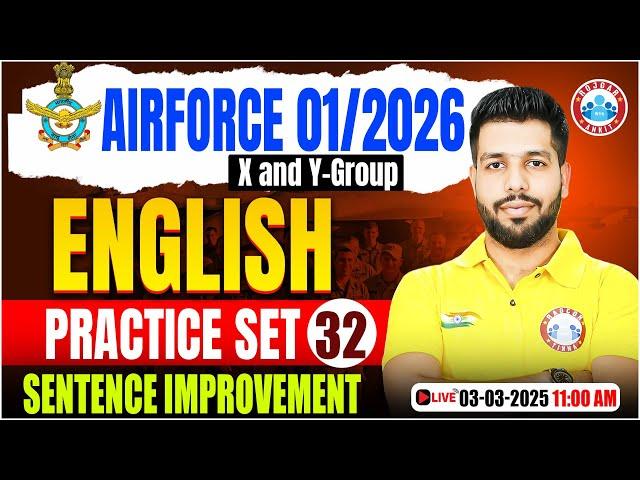 Airforce Practice Set 2025 | Sentence Improvement | English for Airforce X & Y Group By Anuj Sir