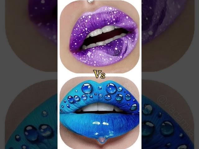 Purple  vs Sky blue  makeup  ring  purse  heels for women in