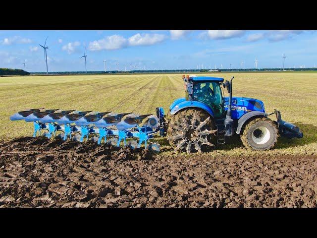 Ploughing w/ Spade lug Step Wheels for Xtra Traction | 0% slip! New Holland T7.270 & Lemken Juwel 10