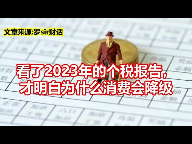 看了2023年的个税报告， 才明白为什么消费会降级