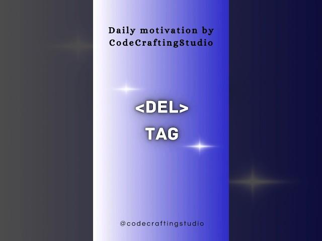 Del Tag in Html... #CodeCraftingStudio #tayyab #youtube #html5 #htmlcoding #coding #tags