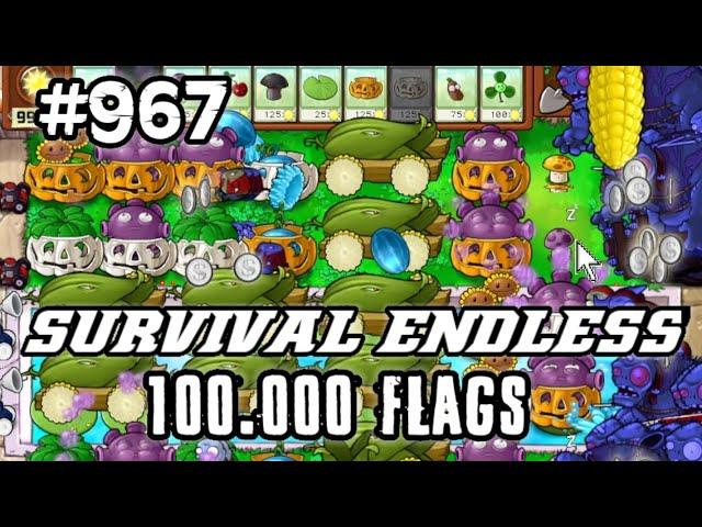 Plants vs Zombies Survival Endless 100000 Flags Part 967 | 19320 - 19340 Flags