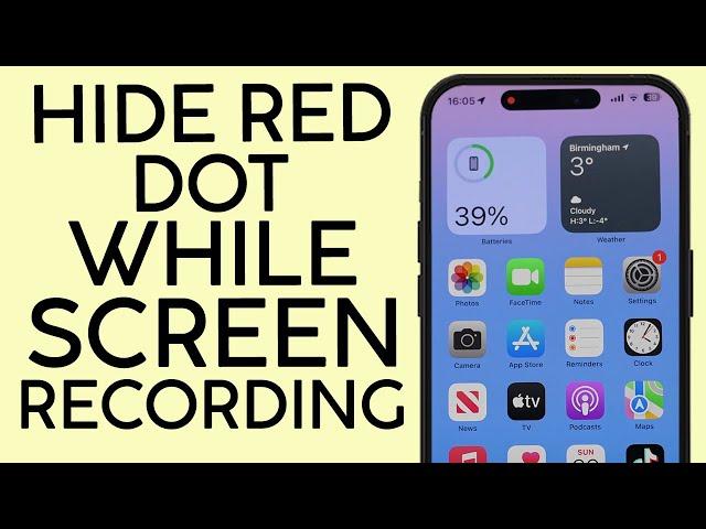 How to Hide Recording Red Symbol While Screen Recording on iPhone iPad (2023)