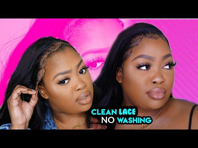 HOW I CLEAN MY LACE FRONTAL QUICK EASY + NOOO WASHING!