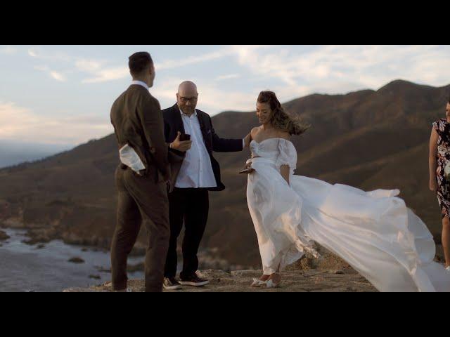 BREATHTAKING Big Sur Elopement Video (Wedding Video) Emotional, Vintage Car, Moody, Candid