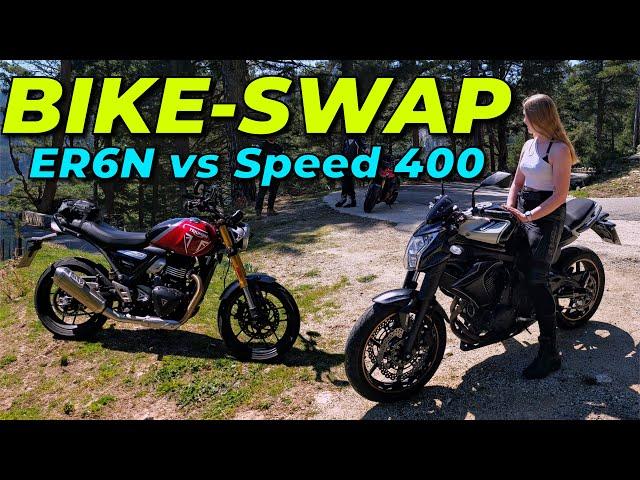 KAWASAKI ER6N ridden back-to-back with Triumph Speed 400