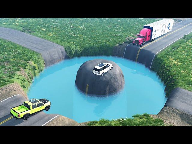 Cars vs Giant Pit Bulge▶️ BeamNG Drive