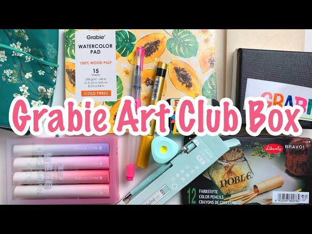 Checking out a Grabie Art Club Box - A whole lot of fun using all these cool supplies!