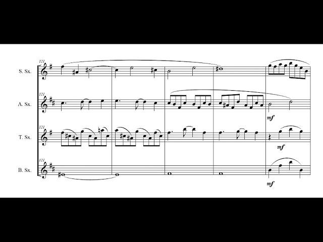 "Bachiazzola" - for saxophone quartet  (score on video)