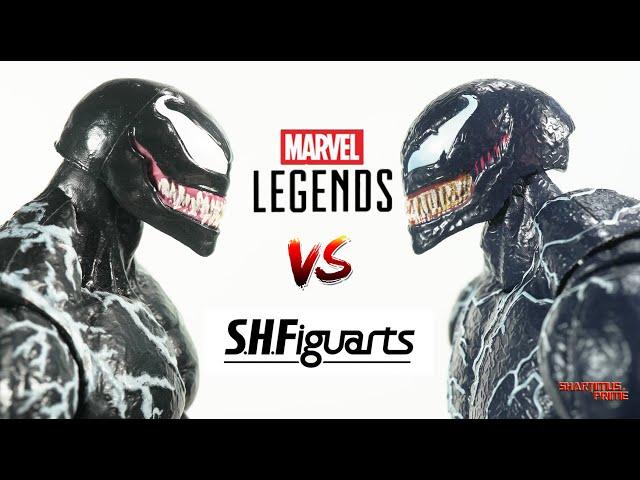 Marvel Legends Venom VS  SH Figuarts Venom Marvel Action Figure Comparison