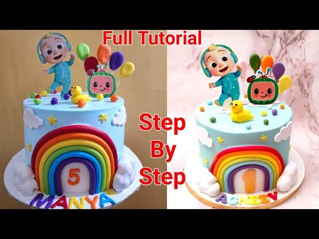 Cocomelon Rhymes 1st Birthday Cake | Cocomelon Theme Cake Design #cocomelon