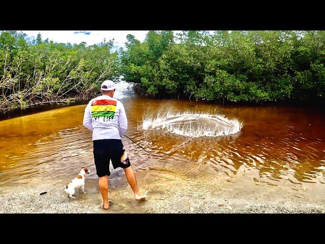 Catching our Food with a Big Net on an Island and Cooking it Straight out of the Water!