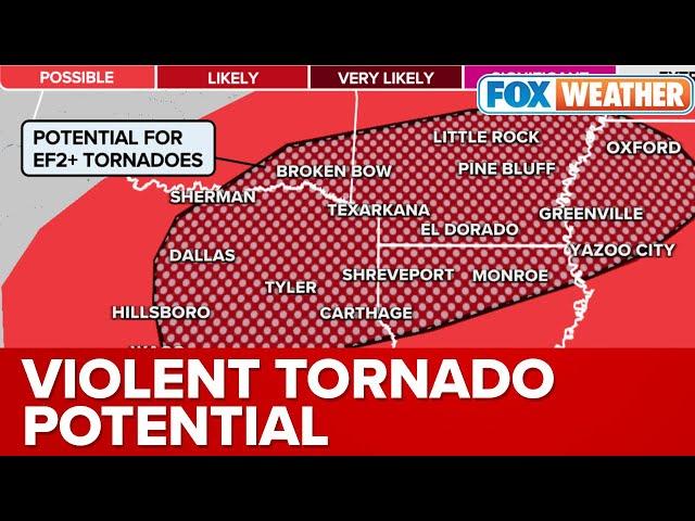 Potential Severe Weather Outbreak Could Spawn EF-2 Or Stronger Tornadoes In South