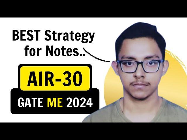 GATE Mechanical Topper shares BEST Strategy & Tips for Notes Making | Exergic Student