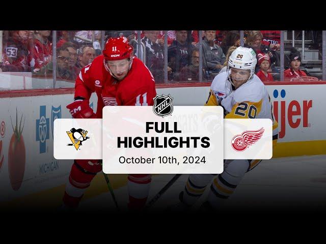 Penguins at Red Wings | October 10, 2024 | NHL Full Game Highlights