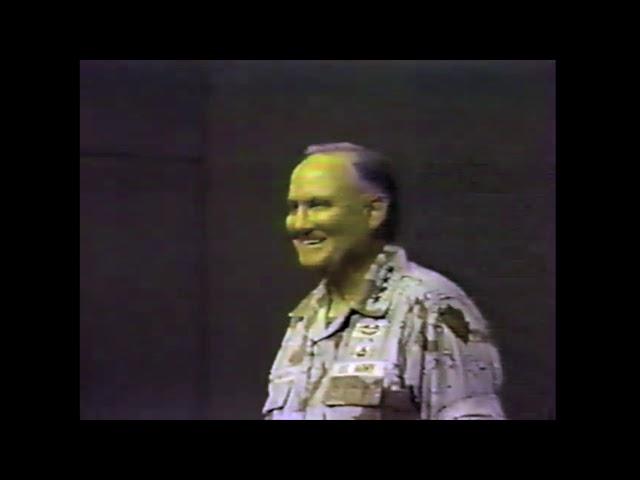 West Point Cadet Invites General Schwarzkopf to Have a Beer 1991