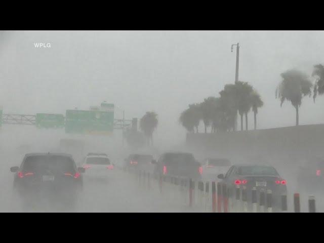 Heavy rain drenches much of Florida, grounding several flights