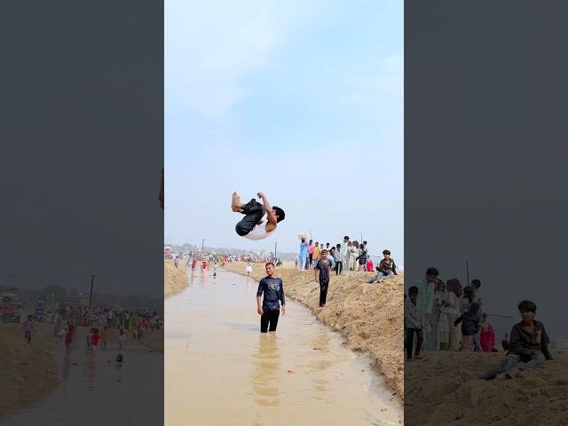 new viral funny stunt‍️trending shorts //Blackti01Group#flipjump #talentedboystunt