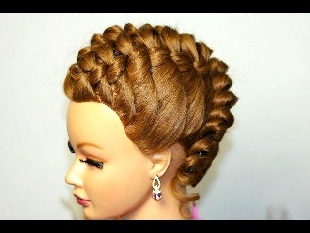 Elegant updo. Hairstyle for medium long hair.