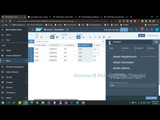 SAC Creation of Classical Account Based Model using csv File Upload