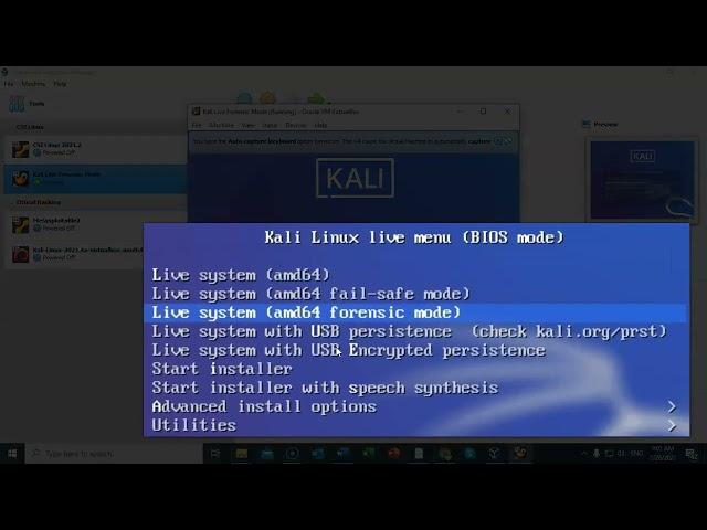 Creating a Kali Live (Forensic Mode) VM Using VirtualBox (2022)