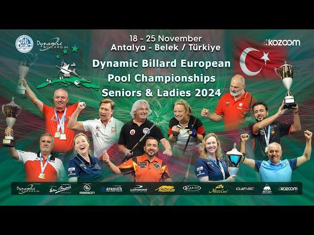 Day 8: 9-ball from the Dynamic Billard European Pool Championships Seniors & Ladies EC 2024.