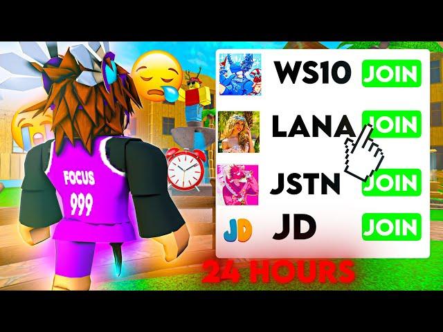 I Joined 100 YOUTUBERS in MM2 For 24 HOURS..  (Murder Mystery 2)