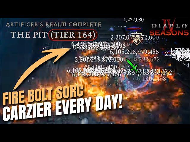 TRILLION DAMAGE FIRE SORC - CRAZIER EVERY DAY - Season 5 Diablo 4