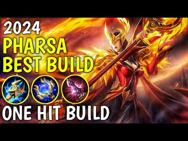 PHARSA BEST BUILD 2024 | TOP 1 GLOBAL PHARSA BUILD AND EMBLEM | PHARSA GAMEPLAY